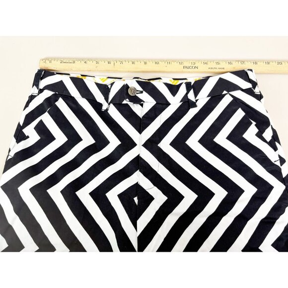 Loudmouth Sz 36 Golf Shorts Black & White Zig Zag Bold Print Cotton/Spandex EUC - Picture 3 of 11